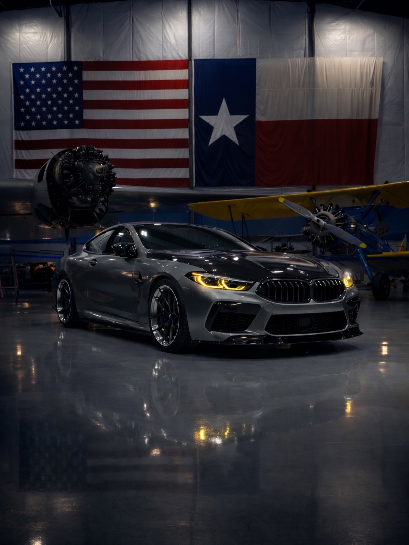 M8 under the Texas flag